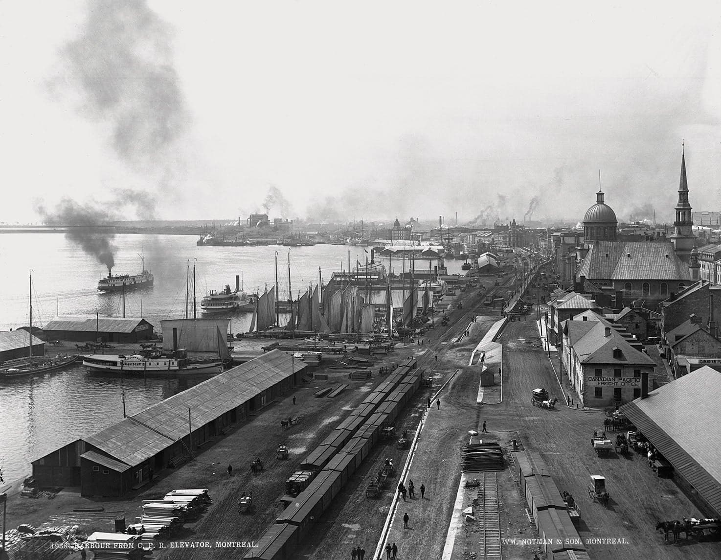 A train yard by the water
