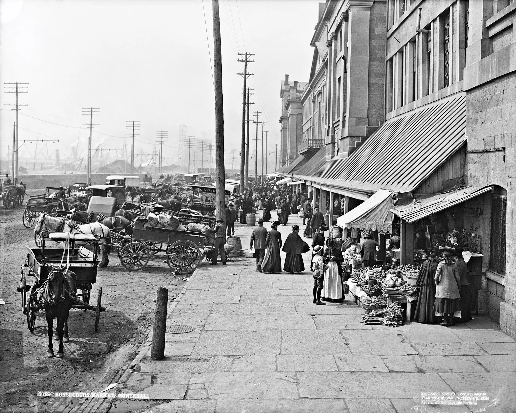 A walkway outside a market