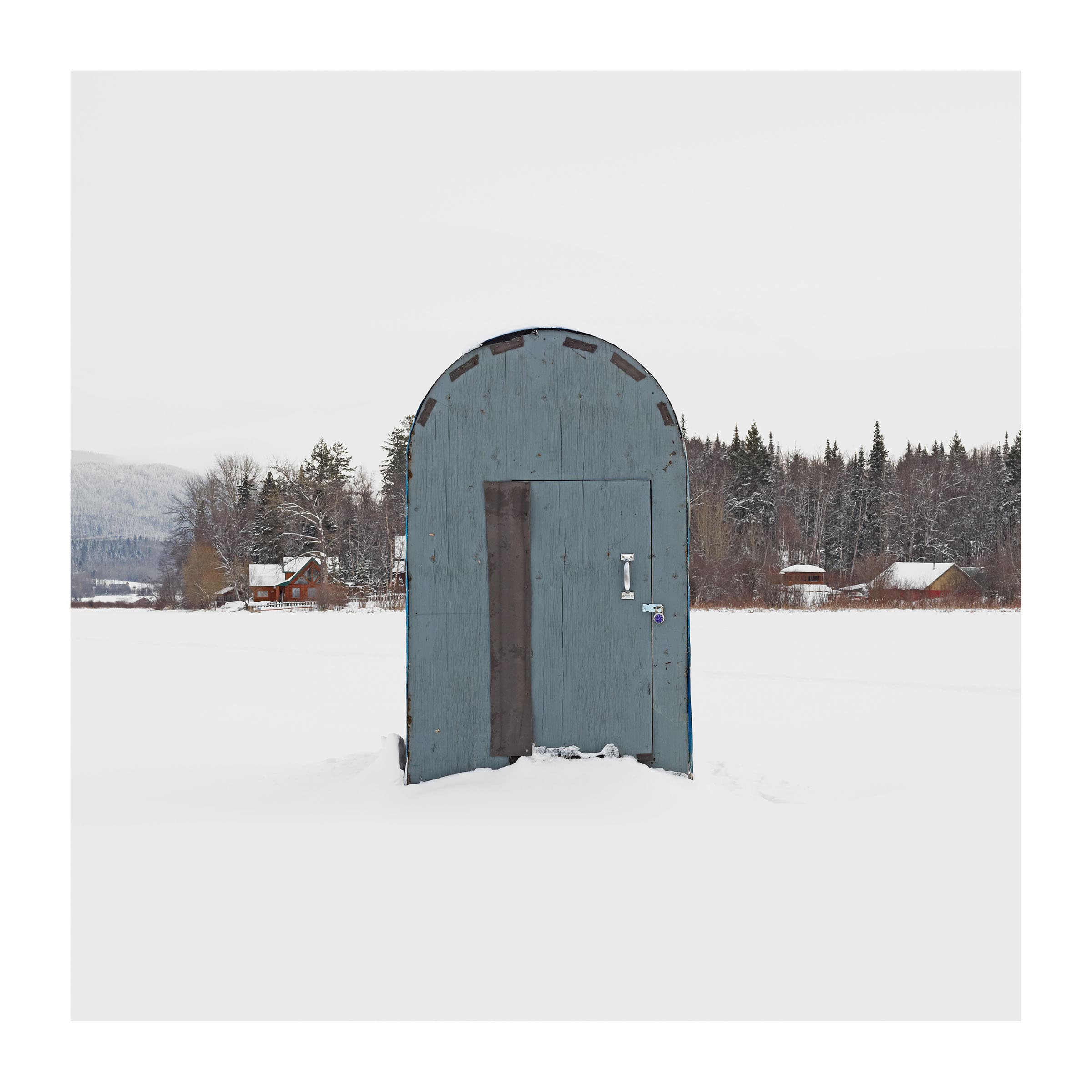 An isolated ice hut