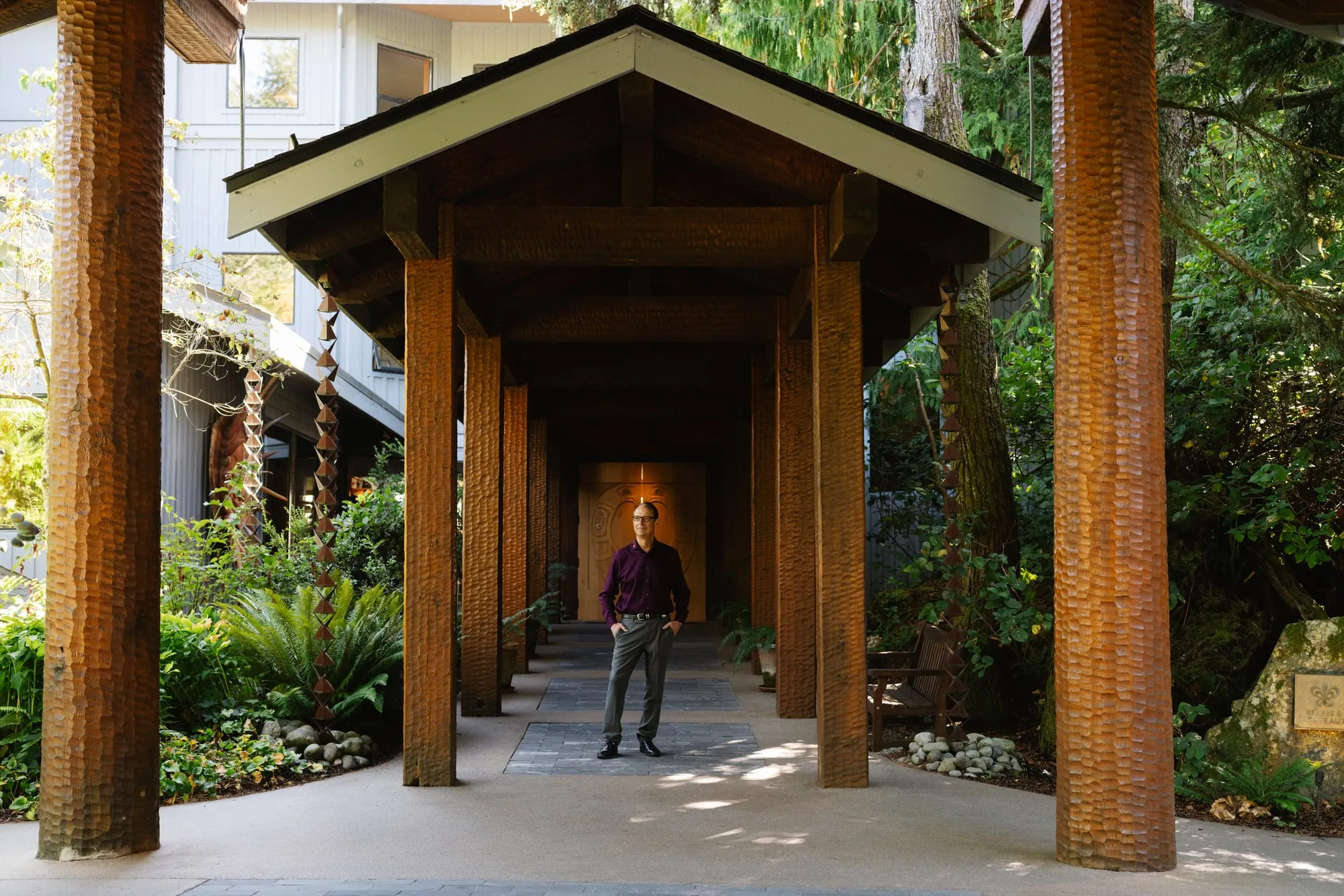 Charles McDiarmid, the managing director, standing on the property of the Wickaninnish Inn in Tofino, British