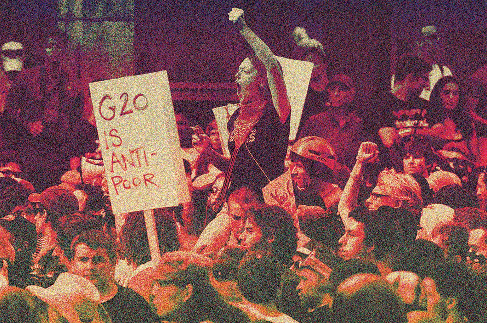 Action shot of a protest