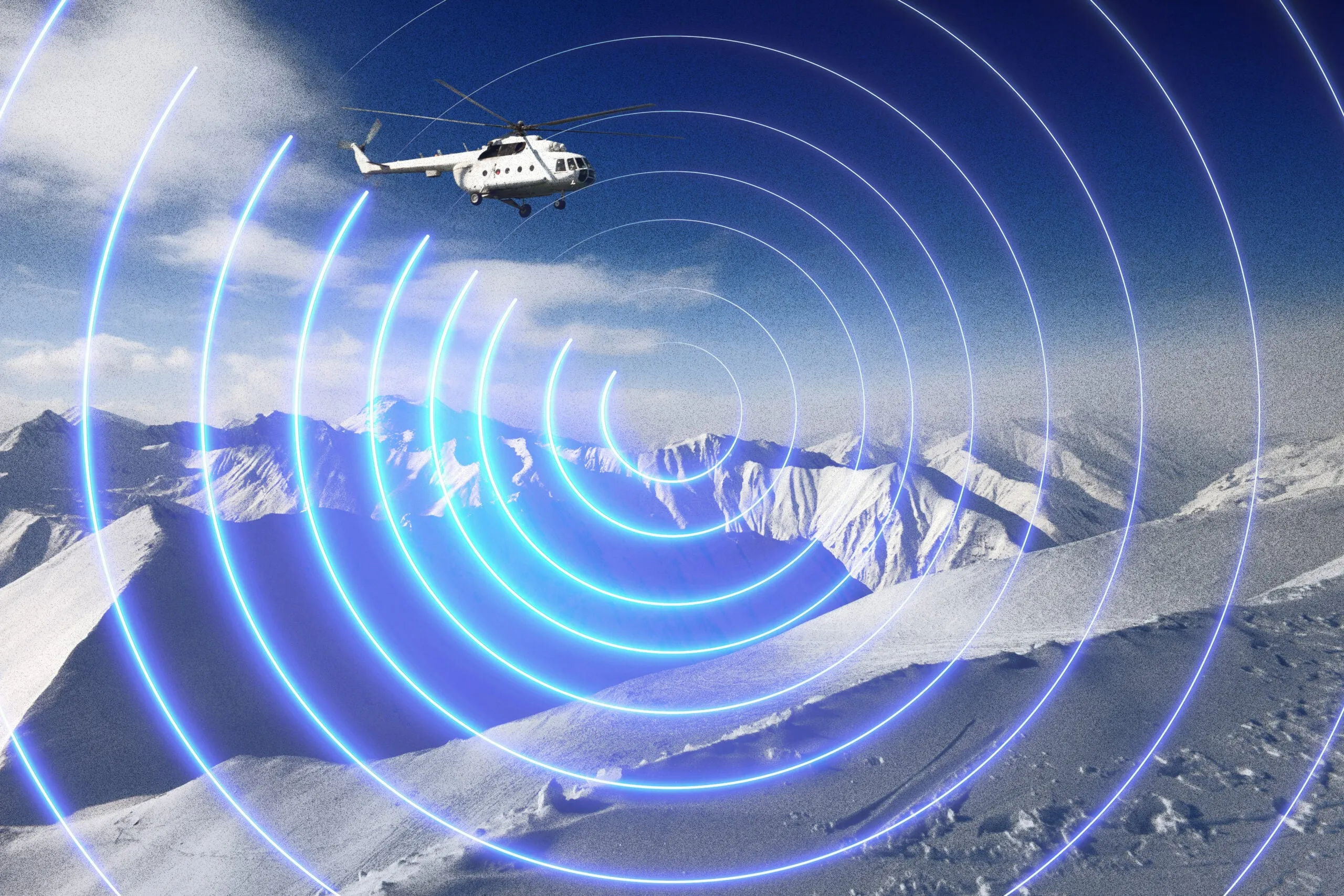 Planes flying over snowy mountains