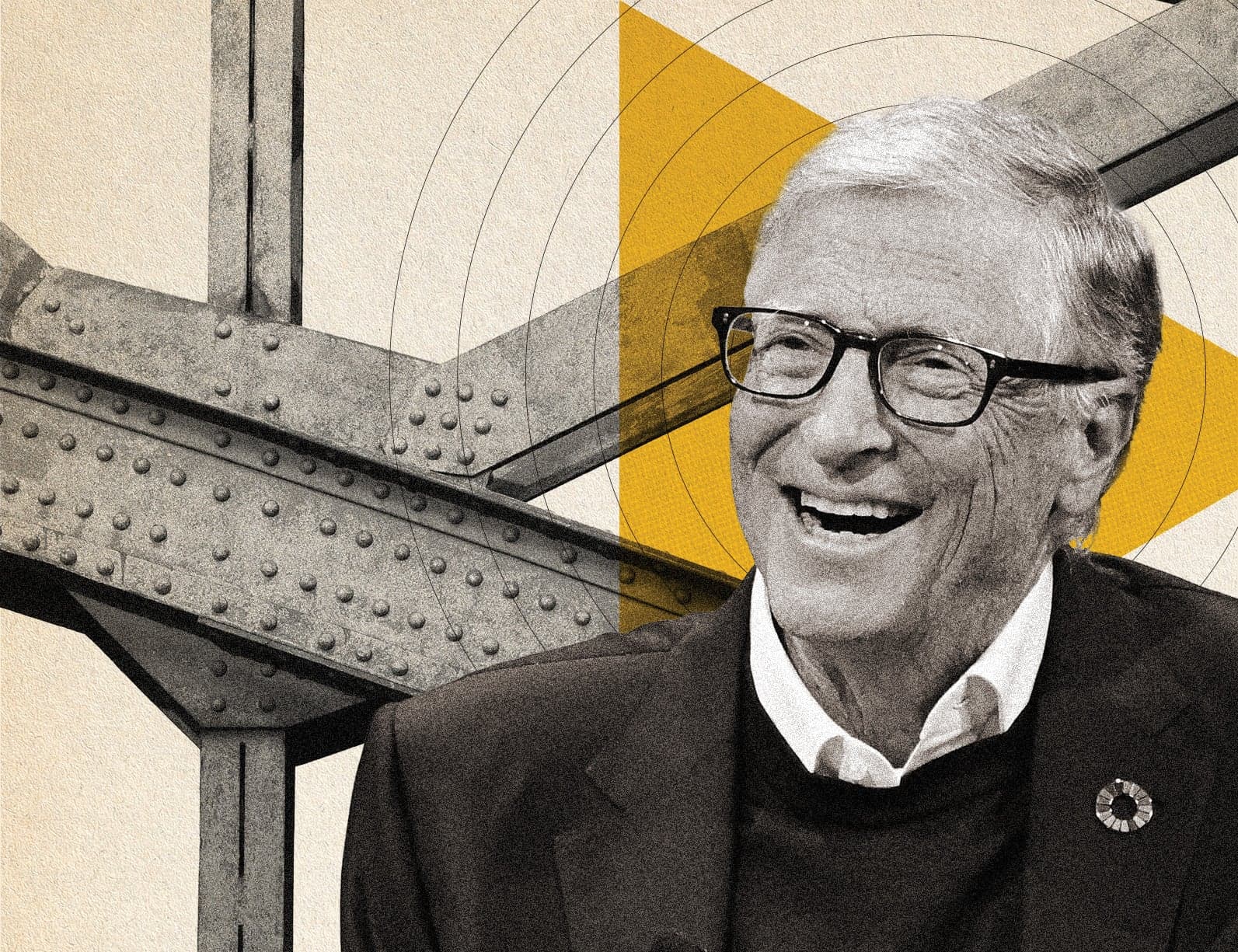 Bill Gates smiling while looking ahead