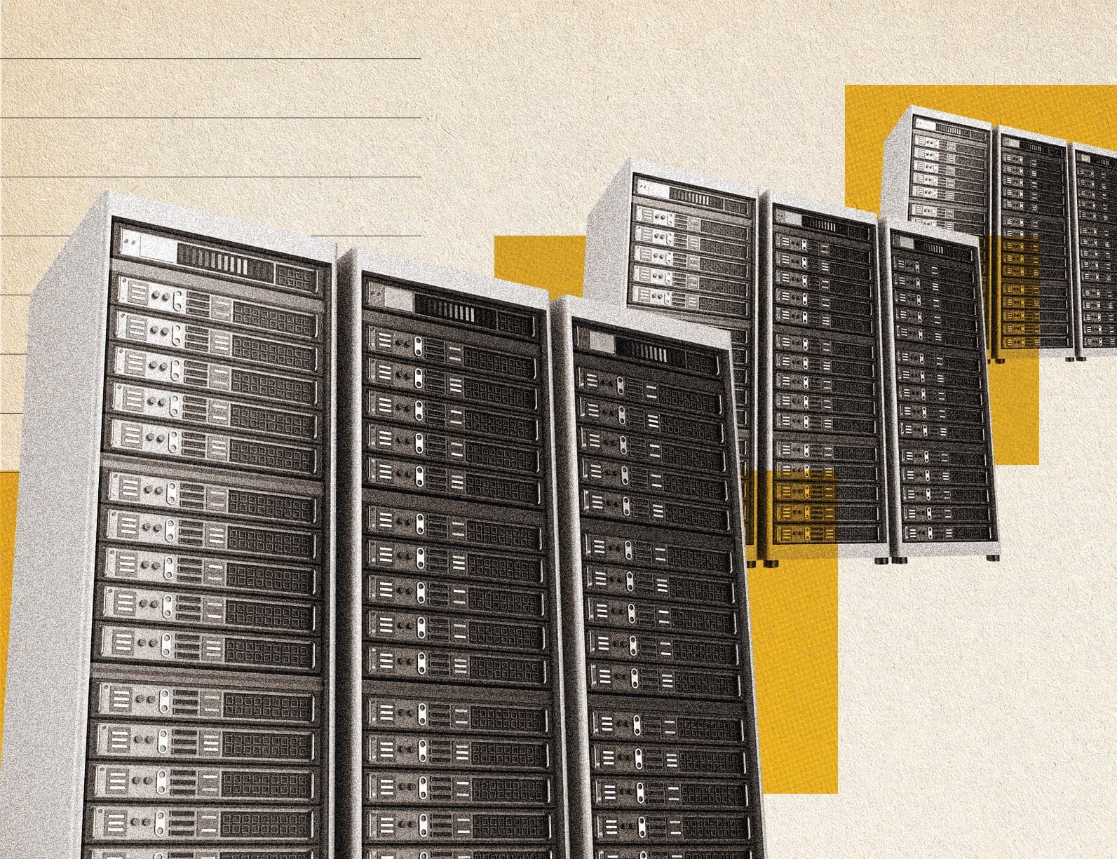 Server racks in a data center