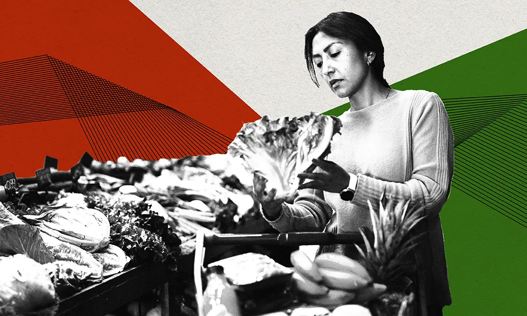A woman at the grocery store