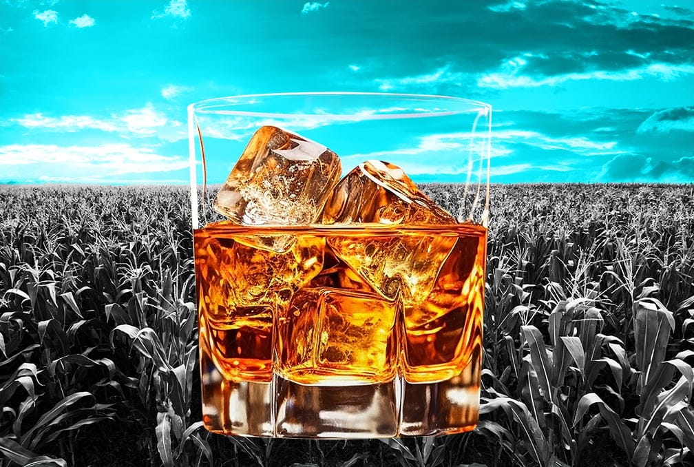 A glass of bourbon