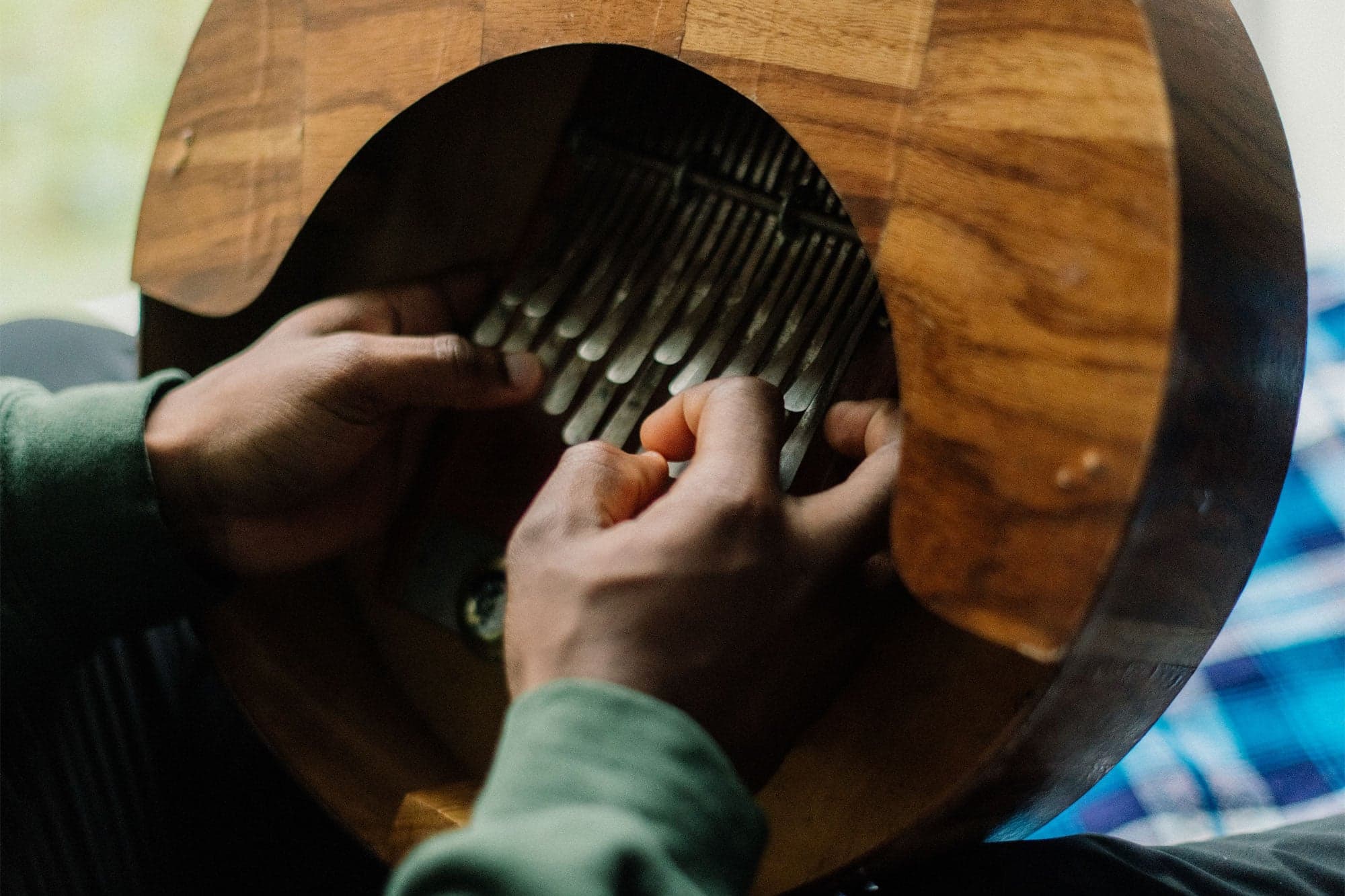 an up close shot of a student playing an instrument