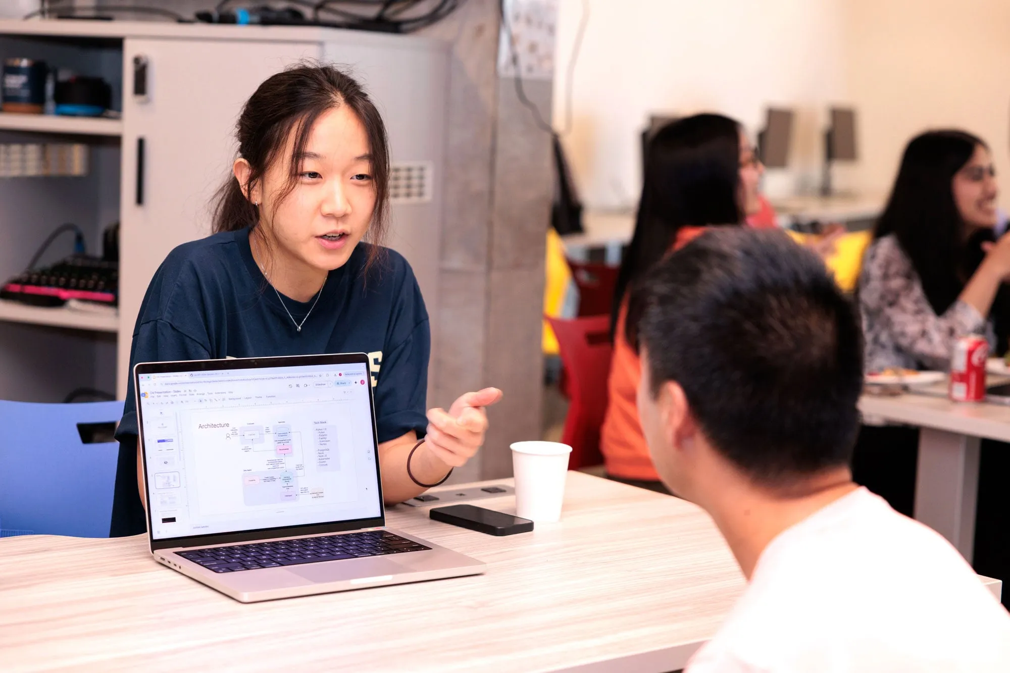 Students at a computer science fair