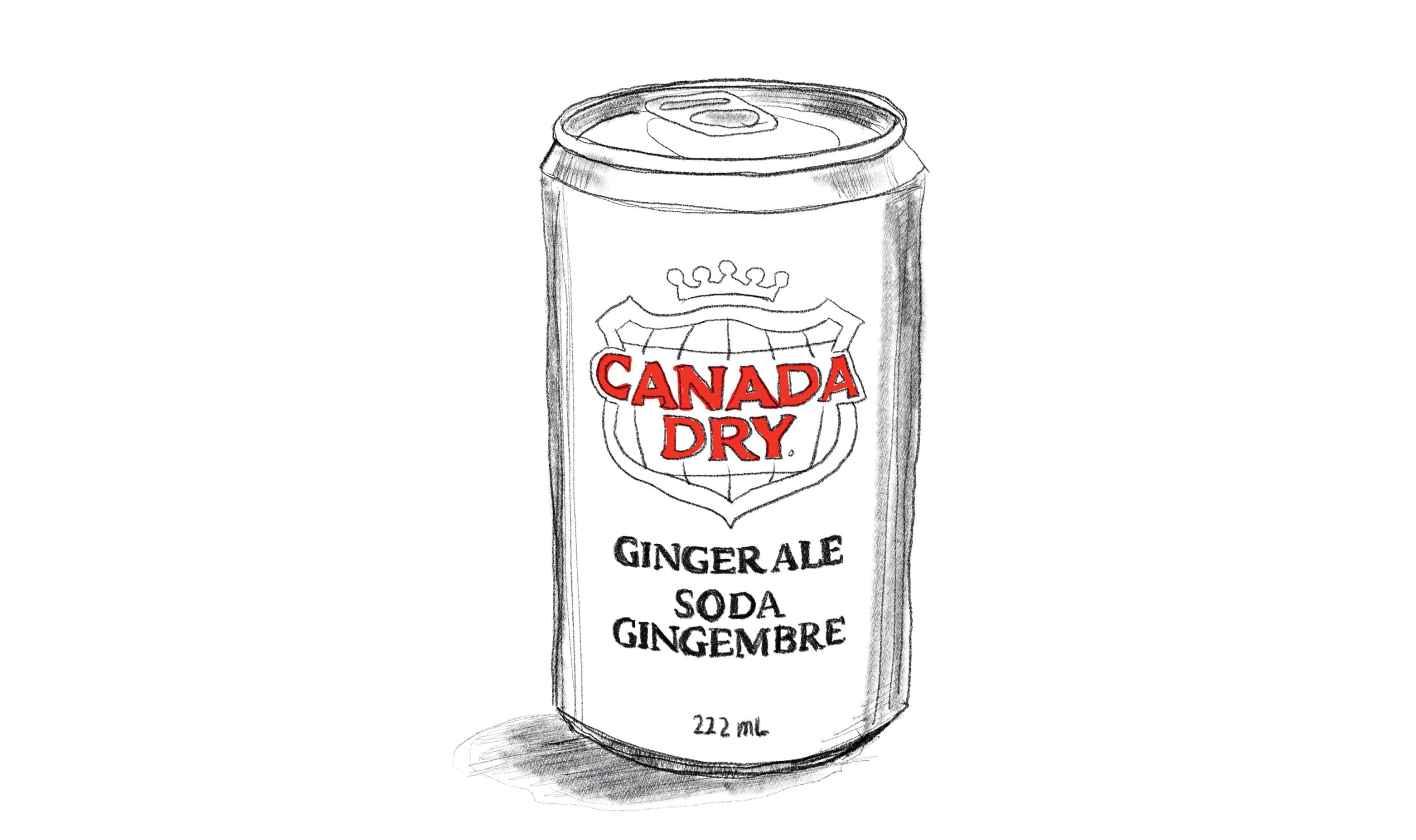 Illustration of a can of Canada Dry by Lynne Rennie