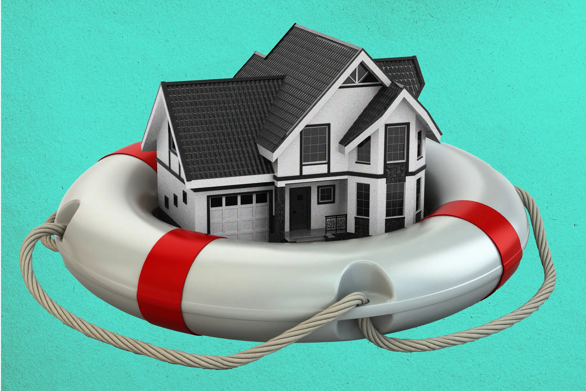 A house inside a lifebuoy