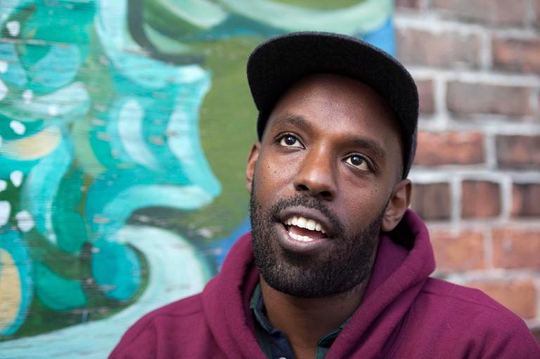 <p>Rapper Shad is shown in an interview with The Canadian Press in Toronto on Thursday October 17, 2013. Arcade Fire, Drake, Shad and DeMarco have made the short list for the Polaris Music Prize. Frank Gunn/CP</p>
