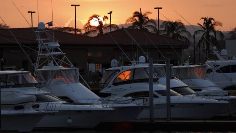 <p>Yachts are seen during sunset in Panama City, Panama April 7, 2016. REUTERS/Carlos Jasso </p>
