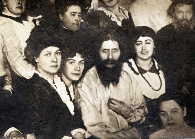 <p>Portrait of Grigori Efimovitch Rasputin (1869-1916) among his followers (Russia). Ca. 1907. (adoc-photos/Corbis/Getty Images)</p>
