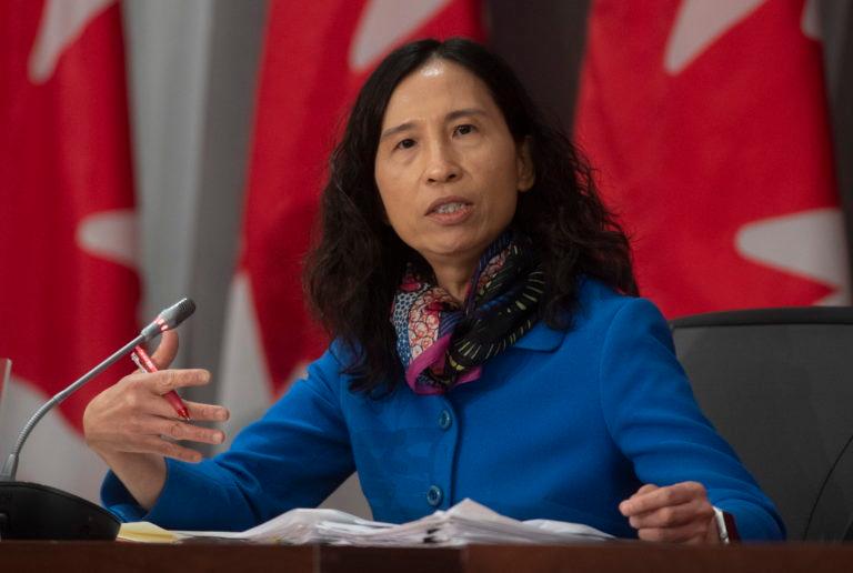 Chief Public Health Officer Theresa Tam responds to a question during a news conference in Ottawa, Monday, April 27, 2020. THE CANADIAN PRESS/Adrian Wyld
