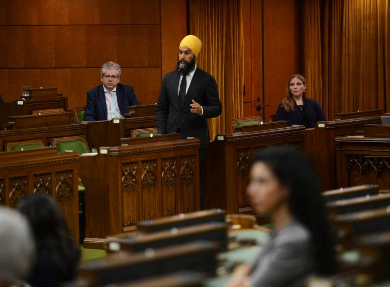 Singh speaks during the COVID-19 Pandemic Committee in the House of Commons on May 27, 2020 (Sean Kilpatrick/CP)