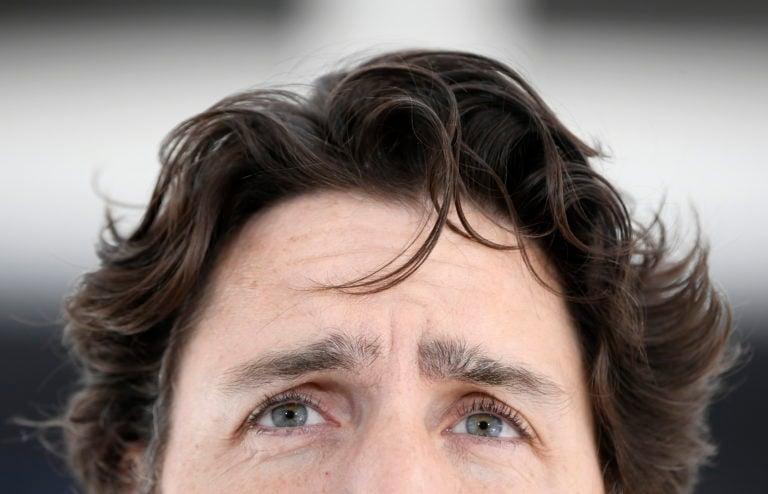 Prime Minister Justin Trudeau speaks during his daily news conference on the COVID-19 pandemic outside his residence at Rideau Cottage in Ottawa, on Saturday, May 9, 2020. THE CANADIAN PRESS/Justin Tang