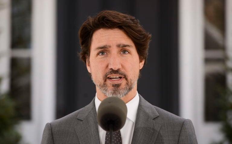 Prime Minister Justin Trudeau addresses Canadians on the COVID-19 pandemic from Rideau Cottage in Ottawa on Wednesday, April 29, 2020. THE CANADIAN PRESS/Sean Kilpatrick