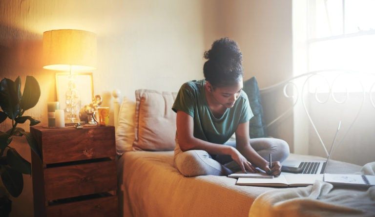 A diligent students works at home. (iStock)