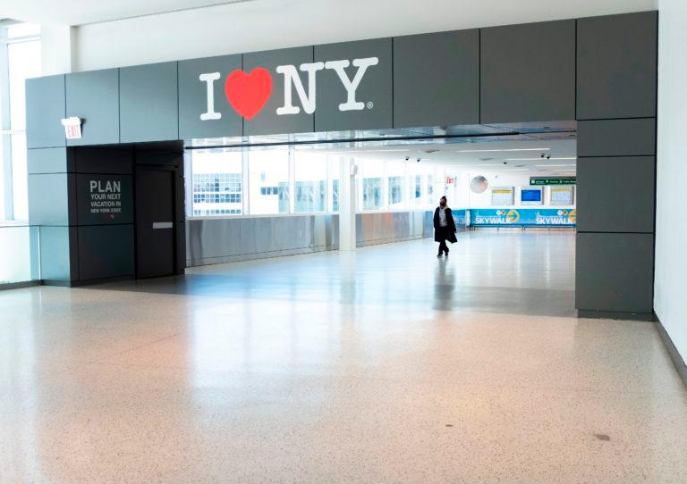 Terminal 5 of New York's JFK airport amid the novel coronavirus pandemic on May 13, 2020 (JOHANNES EISELE/AFP via Getty Images)