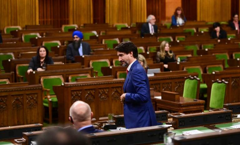 Trudeau votes in the House of Commons on Oct. 21, 2020 (CP/Sean Kilpatrick)