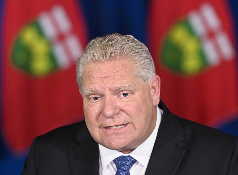 Ontario Premier Doug Ford speaks during a press conference during the COVID-19 pandemic in Toronto, Friday, November 20, 2020. Ontario is moving the COVID-19 hot spots of Toronto and Peel Region into lockdown starting Monday. THE CANADIAN PRESS/Nathan Denette