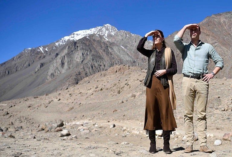 The Cambridges visit Pakistan’s Chiatibo glacier in 2019; the couple has made conservation and climate change an important part of their roles (Neil Hall/Getty Images)