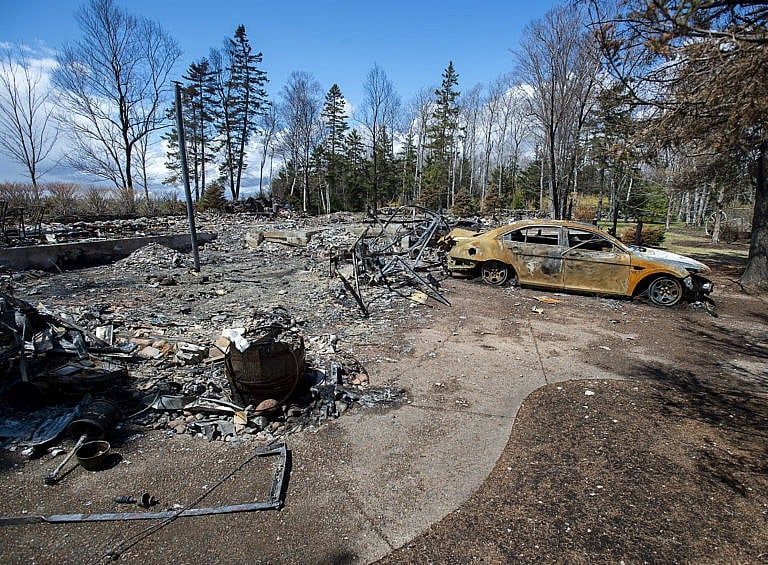 Wortman's burned-out property at 200 Portapique Beach Road on May 8, 2020 (CP/Andrew Vaughan)