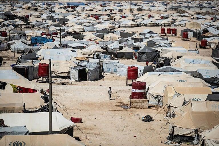The al-Hawl camp, where ‘Amira’ was found, was built during the Gulf War to house 20,000 displaced persons; it currently holds more than 70,000 (Delil Souleiman/AFP/Getty Images)