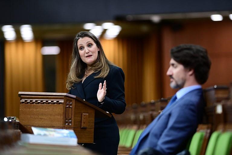 Freeland delivers the federal budget in the House of Commons on April 19, 2021 (CP/Sean Kilpatrick)
