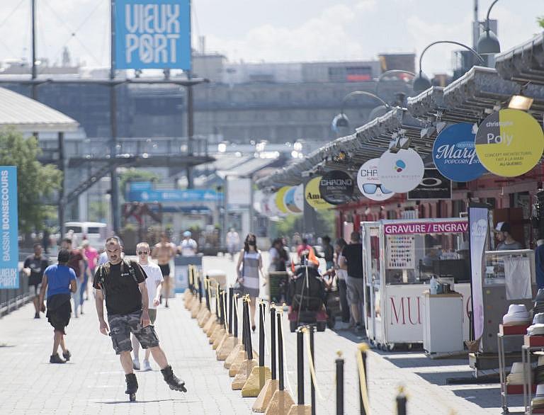 A man roller blades in the Old Port of Montreal, Saturday, June 20, 2020, as the port launches its 2020 summer season. The COVID-19 pandemic continues in Canada and around the world. THE CANADIAN PRESS/Graham Hughes