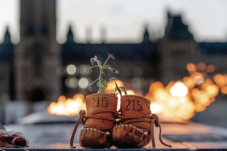 Memorial to residential school victims outside Parliament Hill in Ottawa. (Shelby Lisk)
