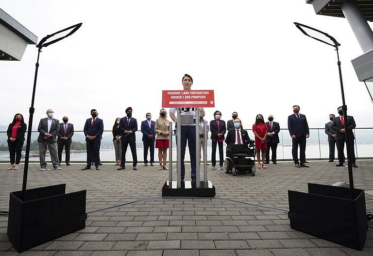 Trudeau holds a campaign event in downtown Vancouver, B.C., on Aug. 18, 2021 (Sean Kilpatrick/CP)