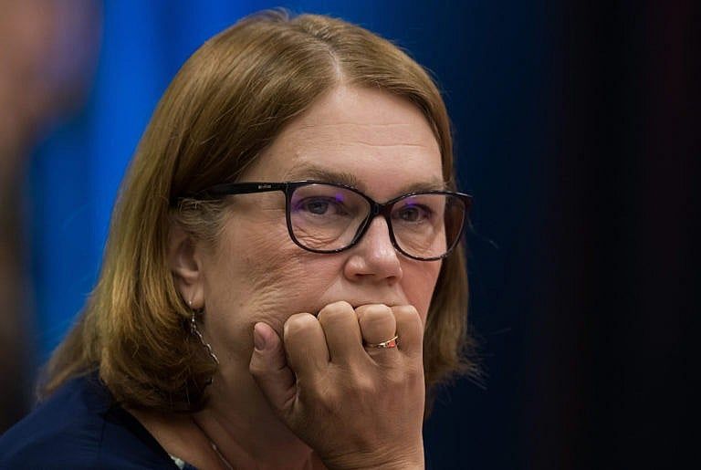 Jane Philpott listens to an address at the B.C. Assembly of First Nations in Vancouver Sept. 19, 2019. (Darryl Dyck/Canadian Press)