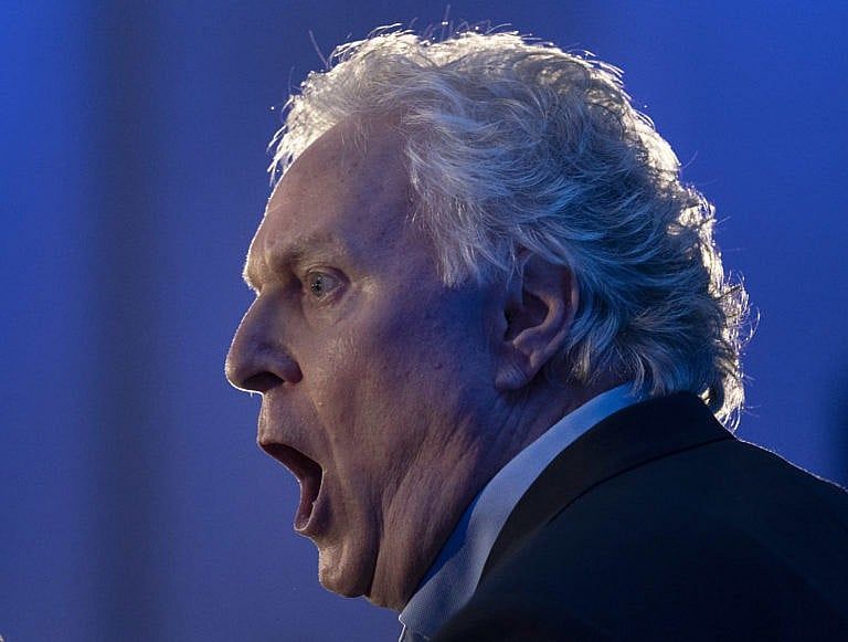 Jean Charest speaks to supporters, March 24, 2022, in Laval, Quebec. (Ryan Remiorz/The Canadian Press)